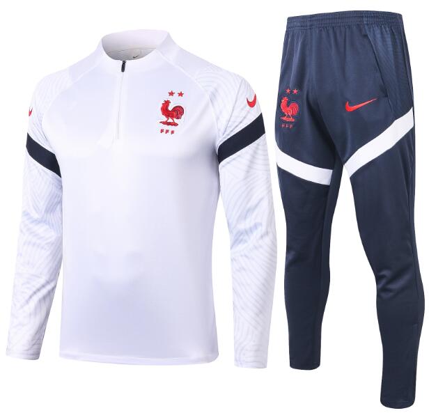 France White Training Suits Sweat Shirt and Trousers 2020/21